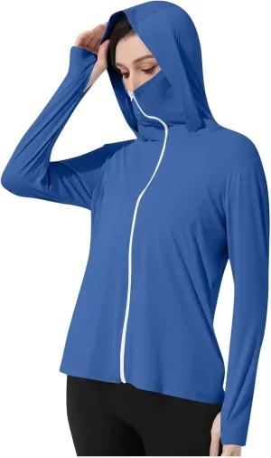 Women's UPF 50  Sun Shirts Trendy 2025 Lightweight SPF Jacket UV Protection Long Sleeve Full Zip Thumb Holes Clothing