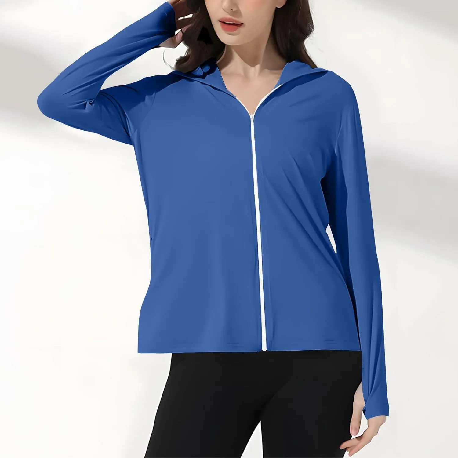 Women's UPF 50  Sun Shirts Trendy 2025 Lightweight SPF Jacket UV Protection Long Sleeve Full Zip Thumb Holes Clothing
