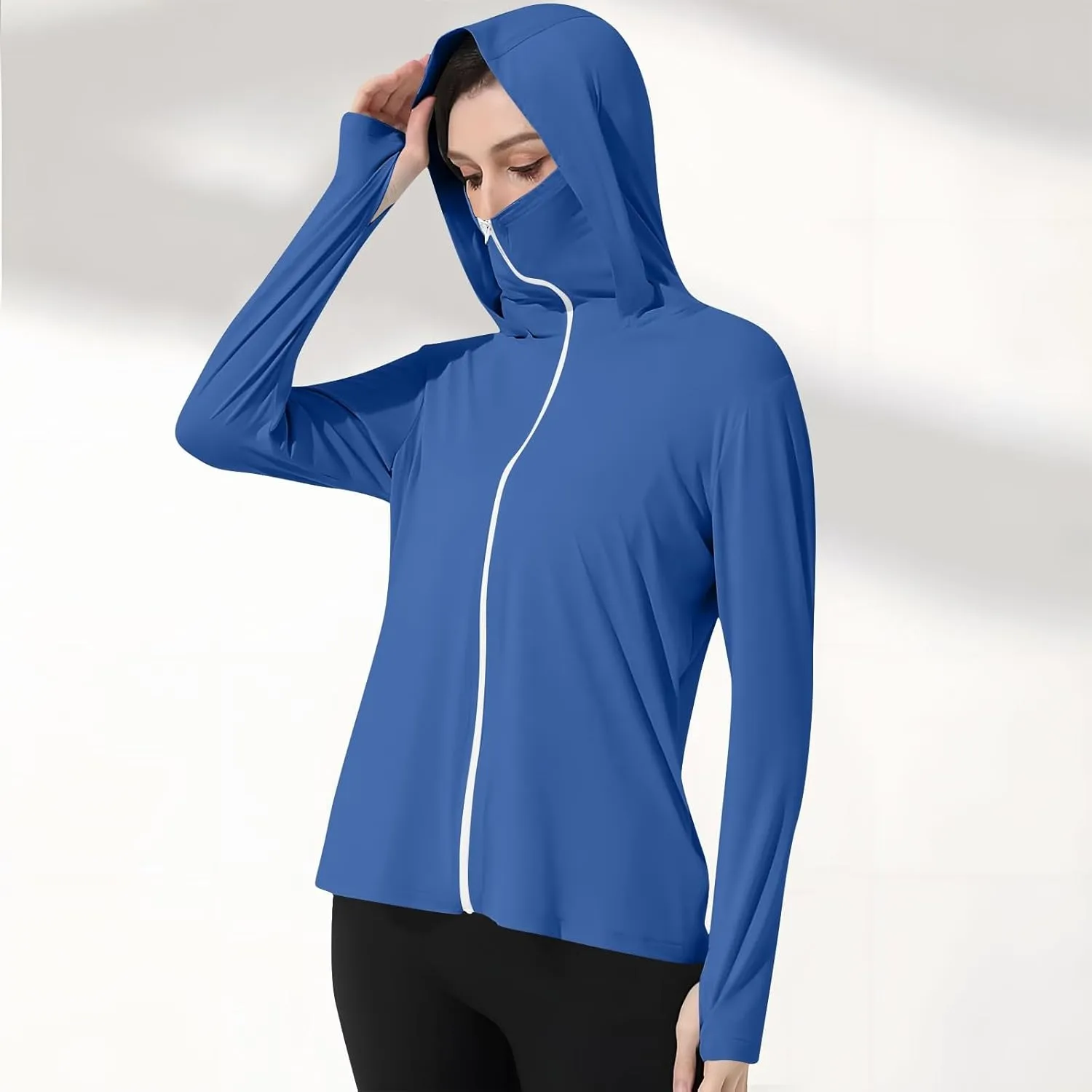Women's UPF 50  Sun Shirts Trendy 2025 Lightweight SPF Jacket UV Protection Long Sleeve Full Zip Thumb Holes Clothing