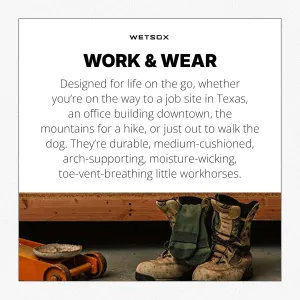 WSX Work & Wear True Fit Impact Cushion Sock | Moisture-Wicking Breathable 360° Support | Comfortable Socks for Men & Women