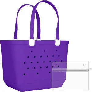 X-Large Beach Rubber Tote Bag Washable Travel Waterproof Sandproof Durable Modern Sports Handbag Groceries Pool