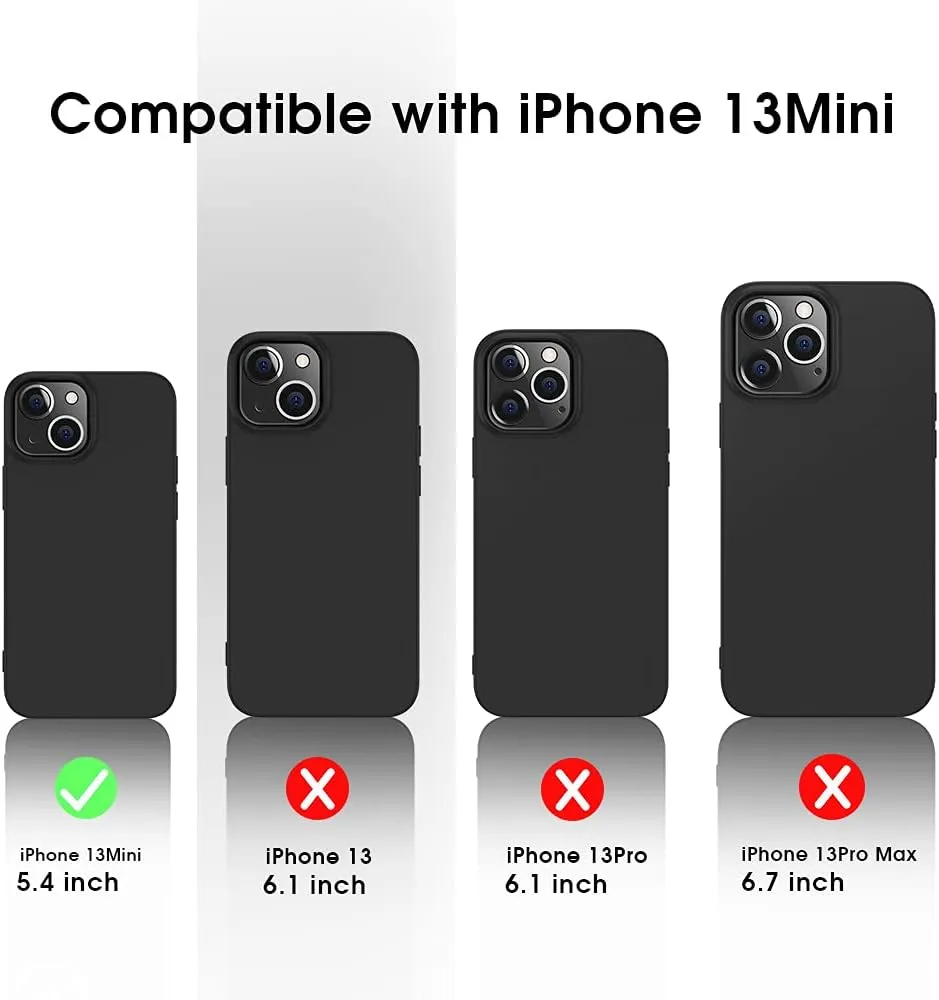 X-level Compatible iPhone 13 Mini Case Slim Fit Ultra-Thin [Guardian Series] Soft TPU Matte Finish Coating Phone Cases Lightweight Back Cover for iPhone 13 Mini with Comfortable Grip (2021)- Black