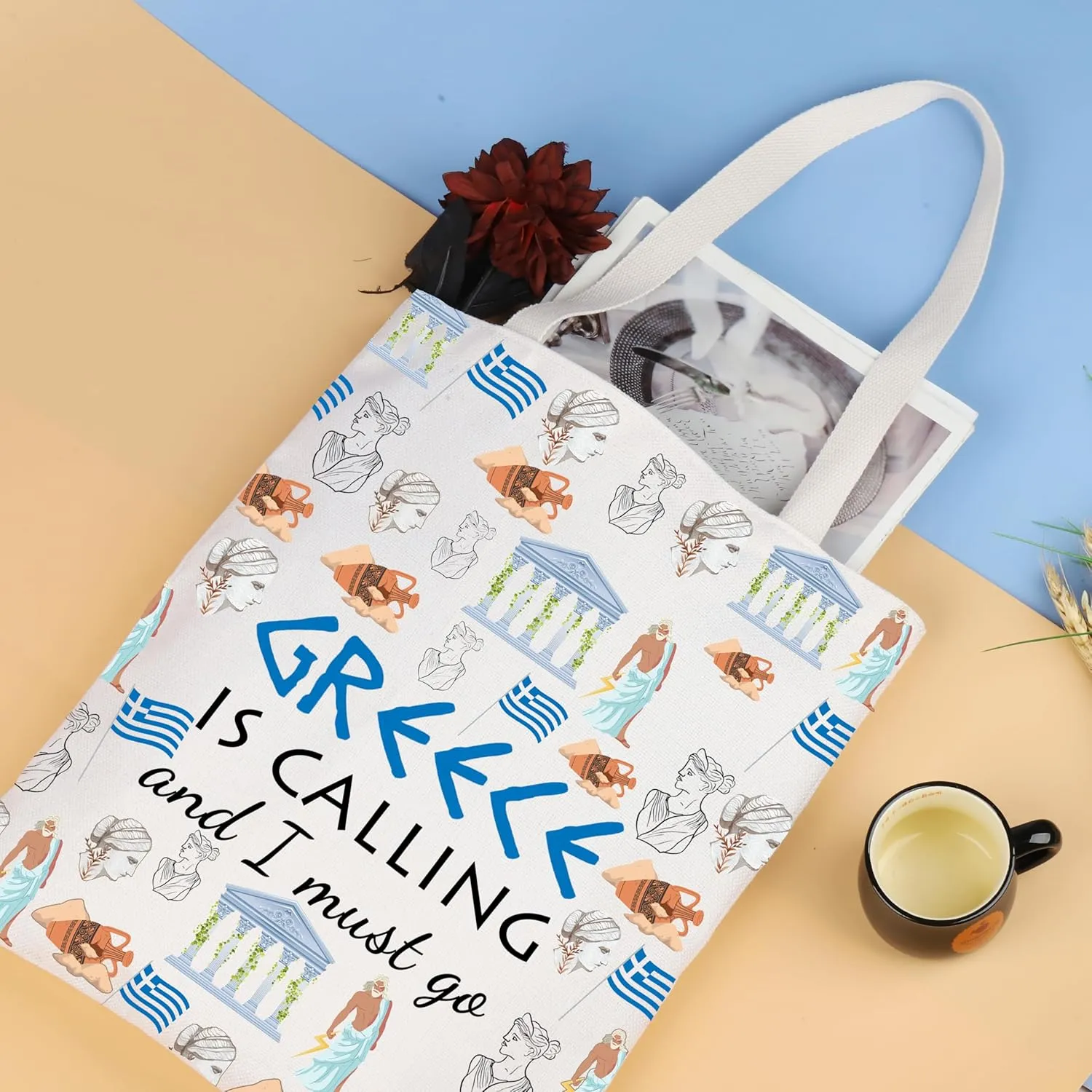 XYANFA Greece Calling Makeup Bag - Family Trip Gift, Travel Bag