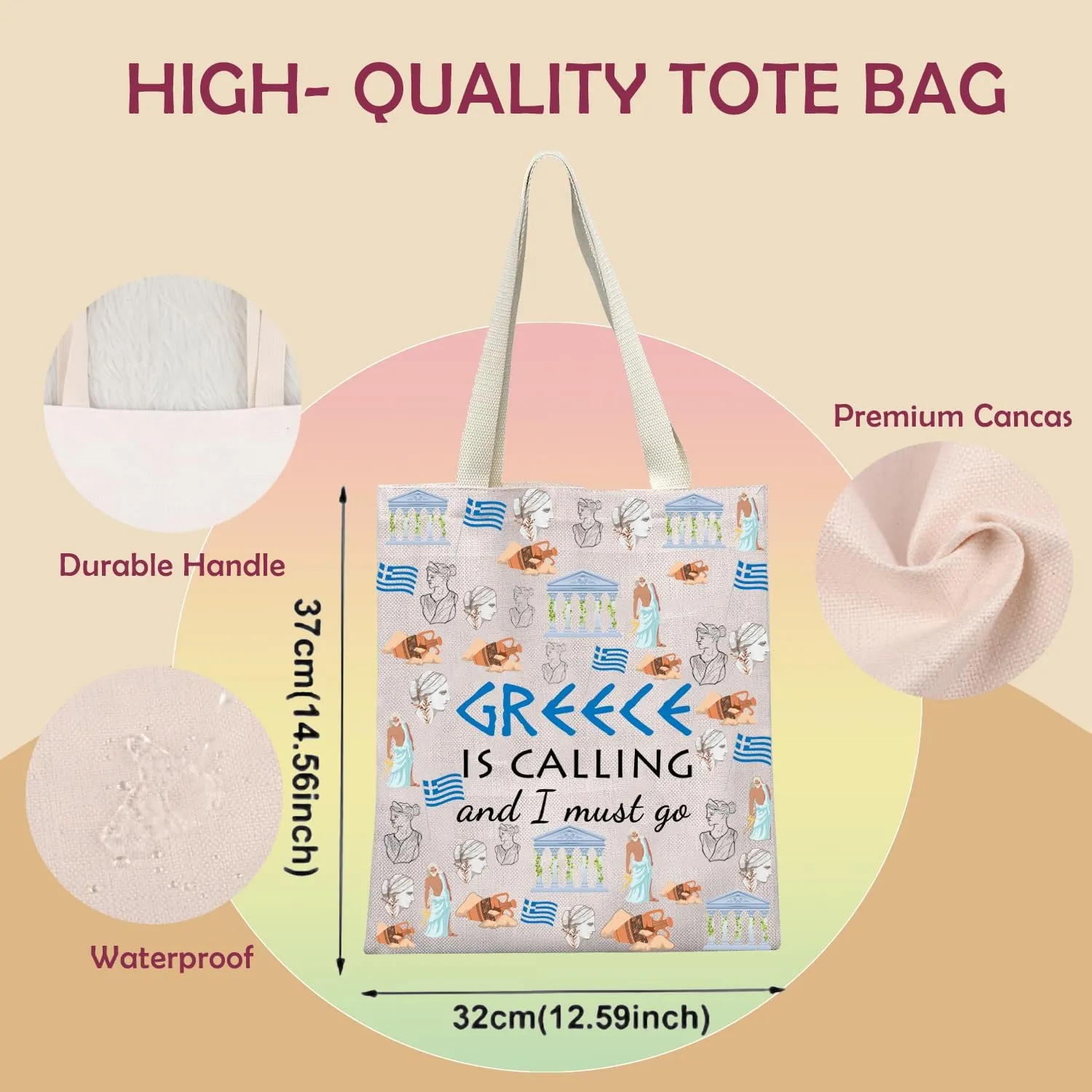 XYANFA Greece Calling Makeup Bag - Family Trip Gift, Travel Bag