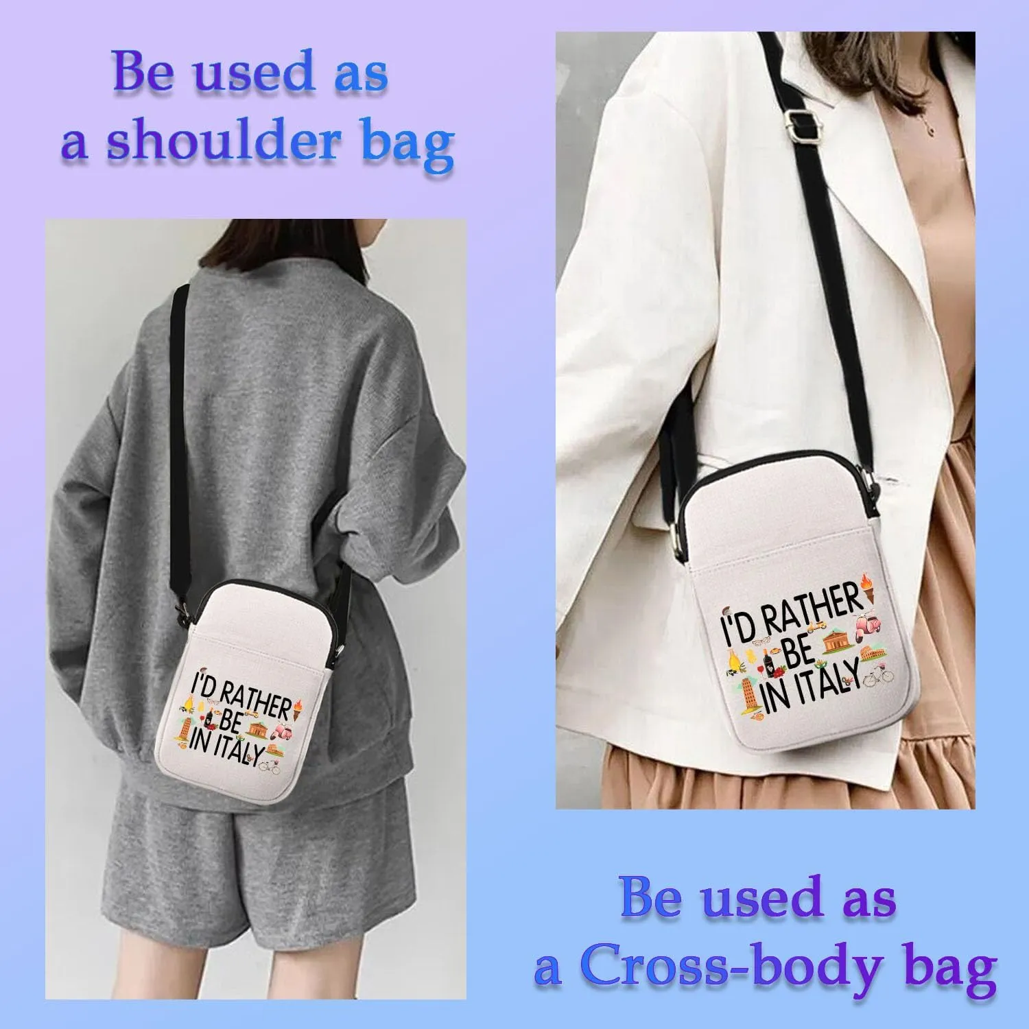 XYANFA Italy Travel Bag Italian Trip Bag Italy Vacation Gift Who Loves Italy Makeup Bag Italy Lover Zipper Pouch