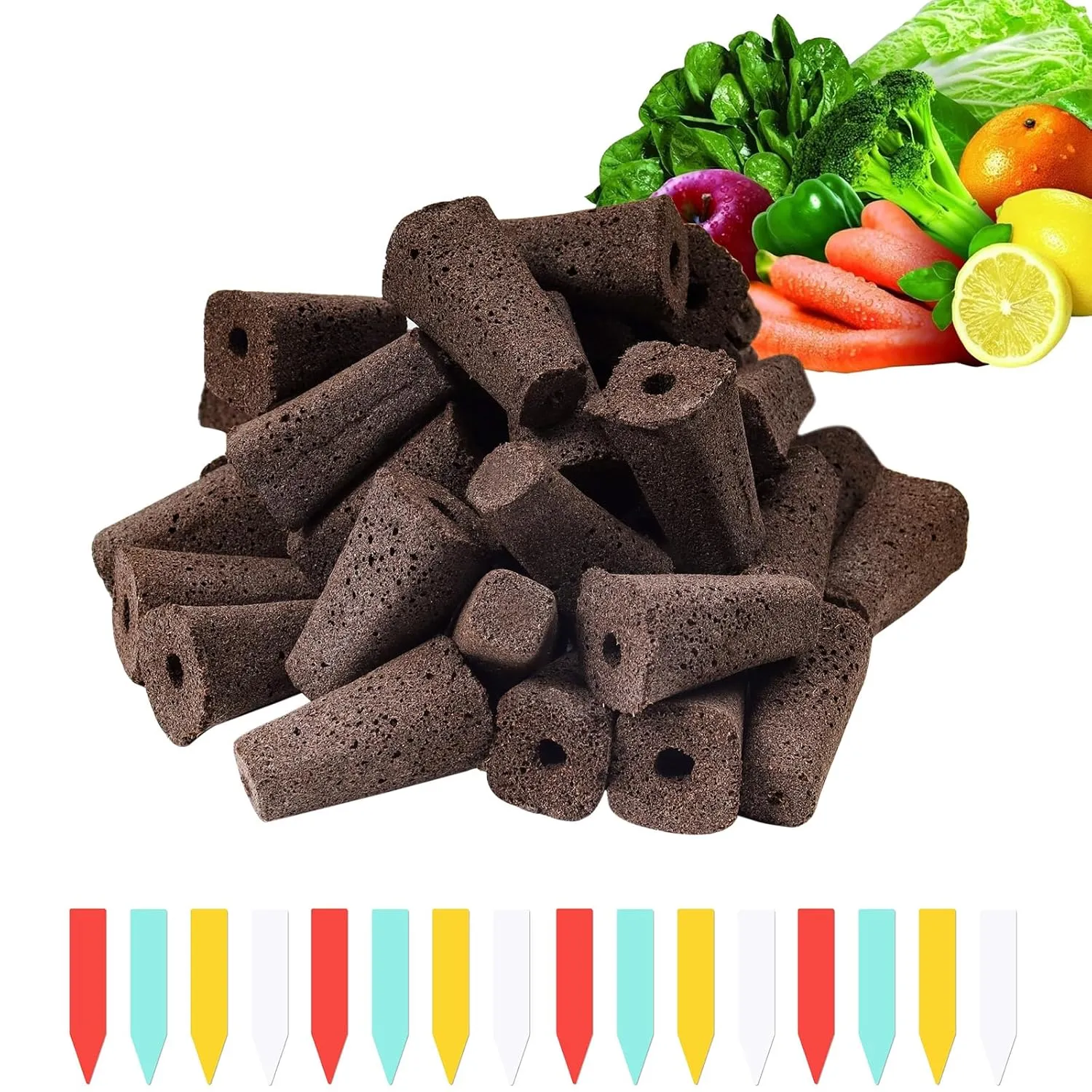 YBB 50 PCS Hydroponic Seed Pods Growth Sponges, Plant Starter Pods, Compatible with IDOO, QYO, LYKO Hydroponics Garden Growing System with Plant Labels (Square)