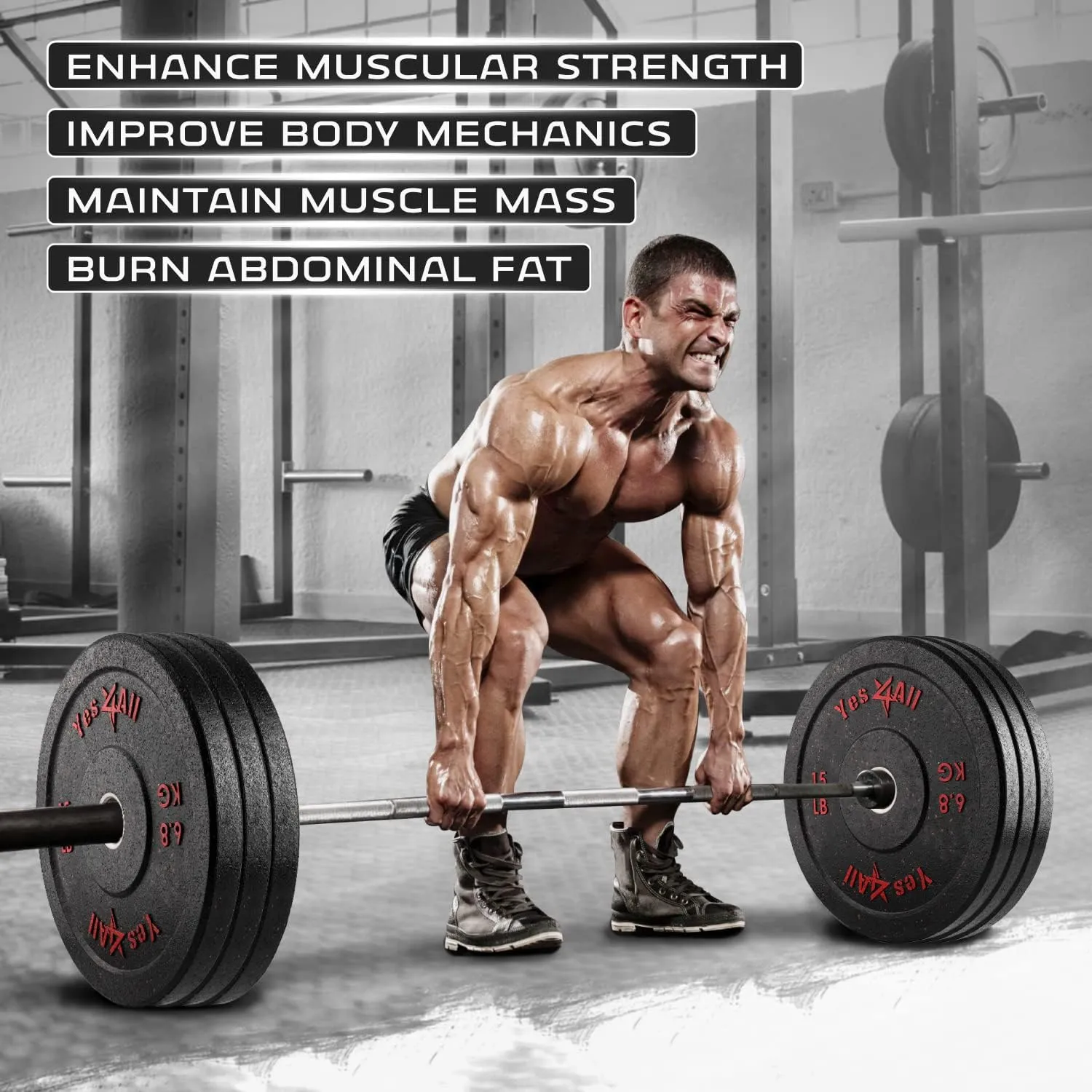 Yes4All 2" Bumper Plate, Olympic Rubber Weight Plate with Steel Hub for WeightLifting, Strength Training, Home Gym, Less Impact, Absorb Bounce & Shock (Single)