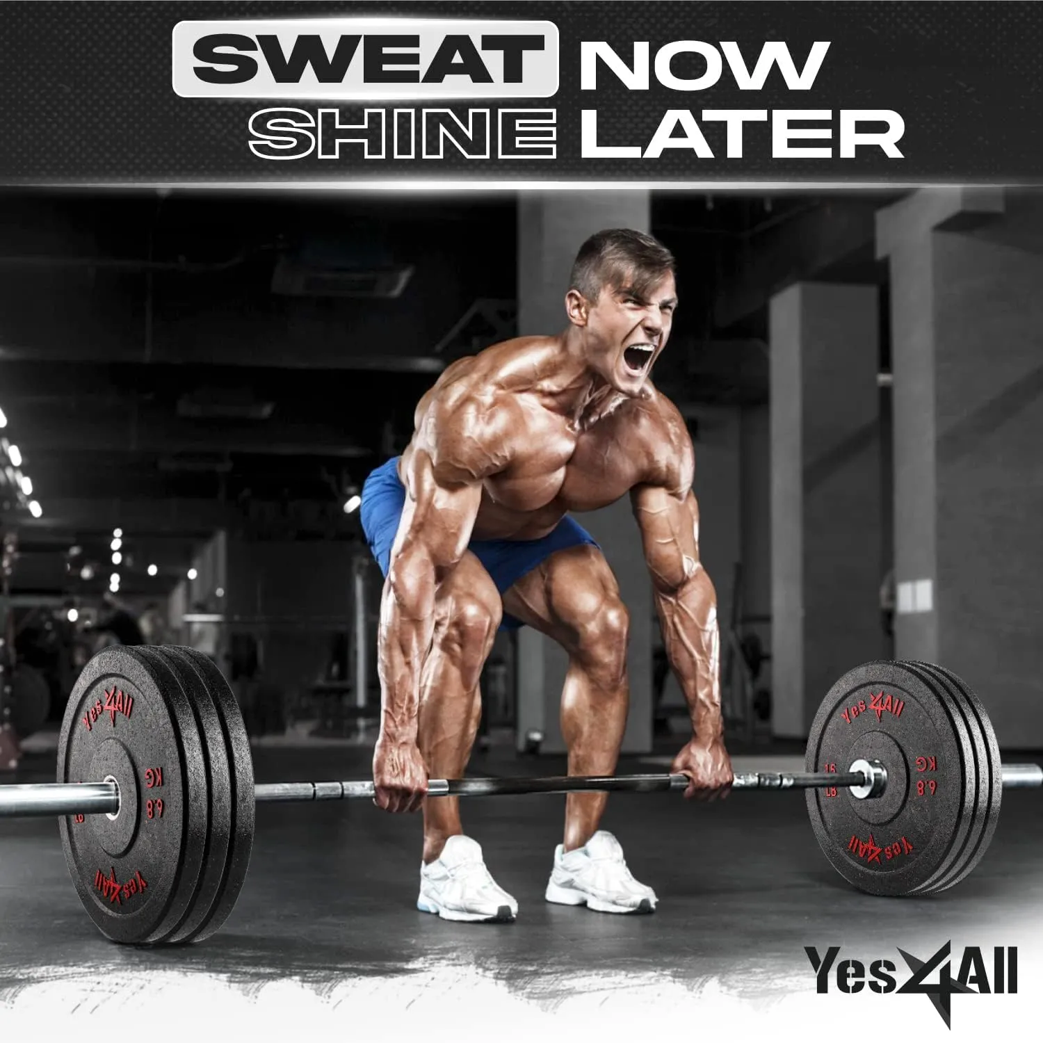 Yes4All 2" Bumper Plate, Olympic Rubber Weight Plate with Steel Hub for WeightLifting, Strength Training, Home Gym, Less Impact, Absorb Bounce & Shock (Single)