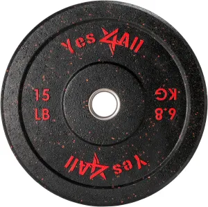 Yes4All 2" Bumper Plate, Olympic Rubber Weight Plate with Steel Hub for WeightLifting, Strength Training, Home Gym, Less Impact, Absorb Bounce & Shock (Single)