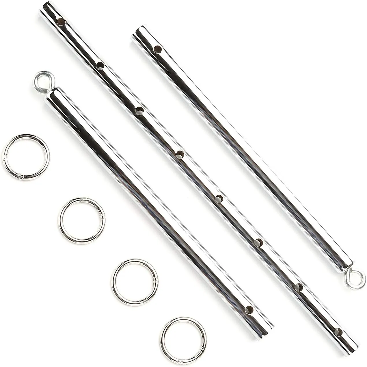 Yoga Pilate Bar Leg Spreader Bar with Fur Adjustable Strap, Sports Aid Training Set, Stainless Steel Expandable Exercise Bar, Yoga Training Fitness Gear