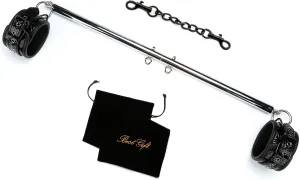 Yoga Pilate Bar Leg Spreader Bar with Fur Adjustable Strap, Sports Aid Training Set, Stainless Steel Expandable Exercise Bar, Yoga Training Fitness Gear