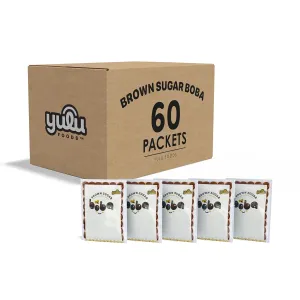 YULU FOODS BOBA NOW Authentic Instant Tapioca Pearls for Milk Tea, Smoothies and Desserts, Brown Sugar Flavor (Ready in Just 20 Seconds) - 60 Servings