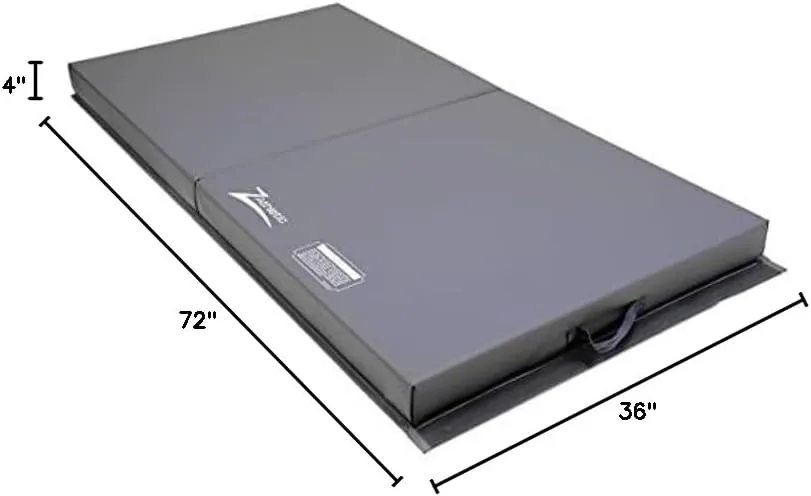 Z Athletic Open Cell Landing Folding Mat for Gymnastics, Tumbling, Cheerleading, Martial Arts, and More, 6 Ft x 3 Ft x 4 In