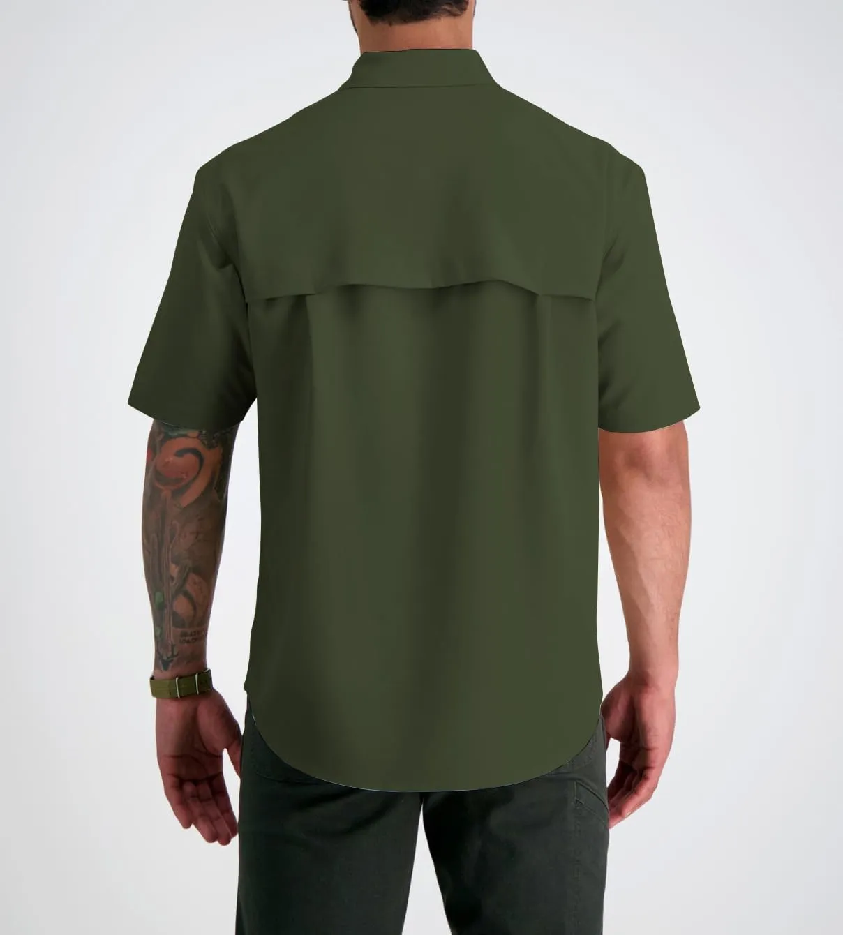 ZAFUL Men's Fishing Shirts Sun Protection Short Sleeve Travel Work Hiking Shirt Button Down Shirts with Zipper Pockets