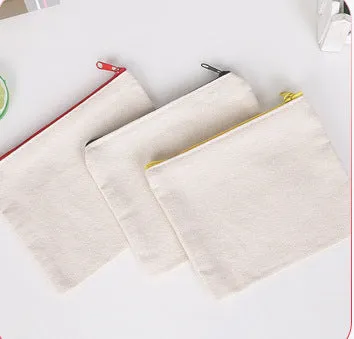 Zipper learning blank canvas bag custom