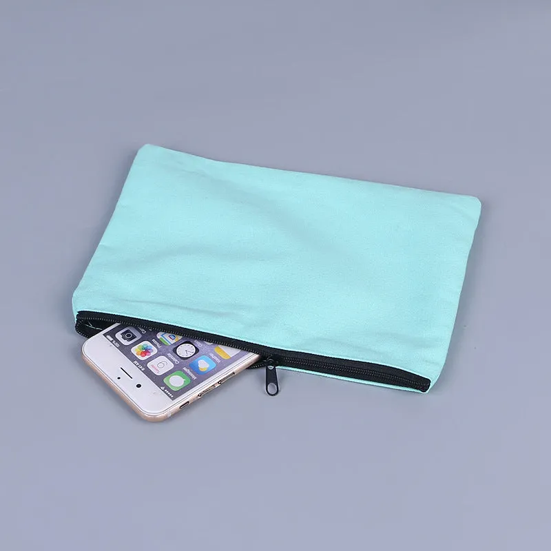 Zipper learning blank canvas bag custom