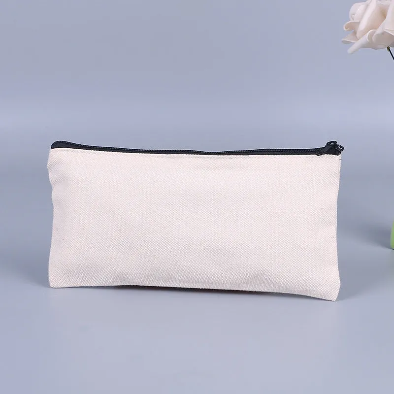 Zipper learning blank canvas bag custom
