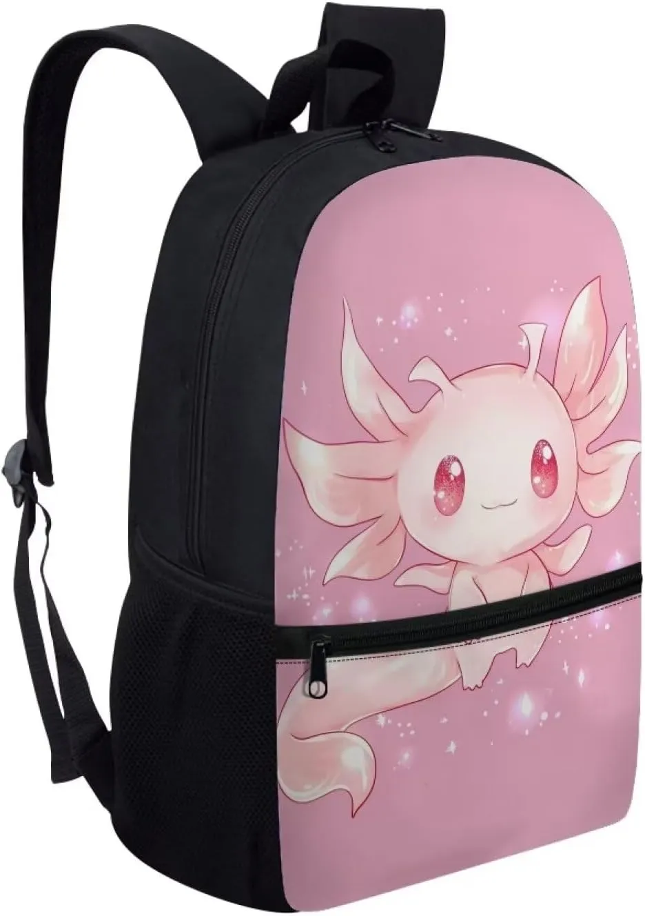 ZOUTAIRONG Axolotl Backpack for School Girls 8-9 Years Old Middle School Bag Pink Bookbag Elementary School Bag with Front Pocket Kids Cute Schoolbag 3rd/4rd Back to School Lightwright Bubble