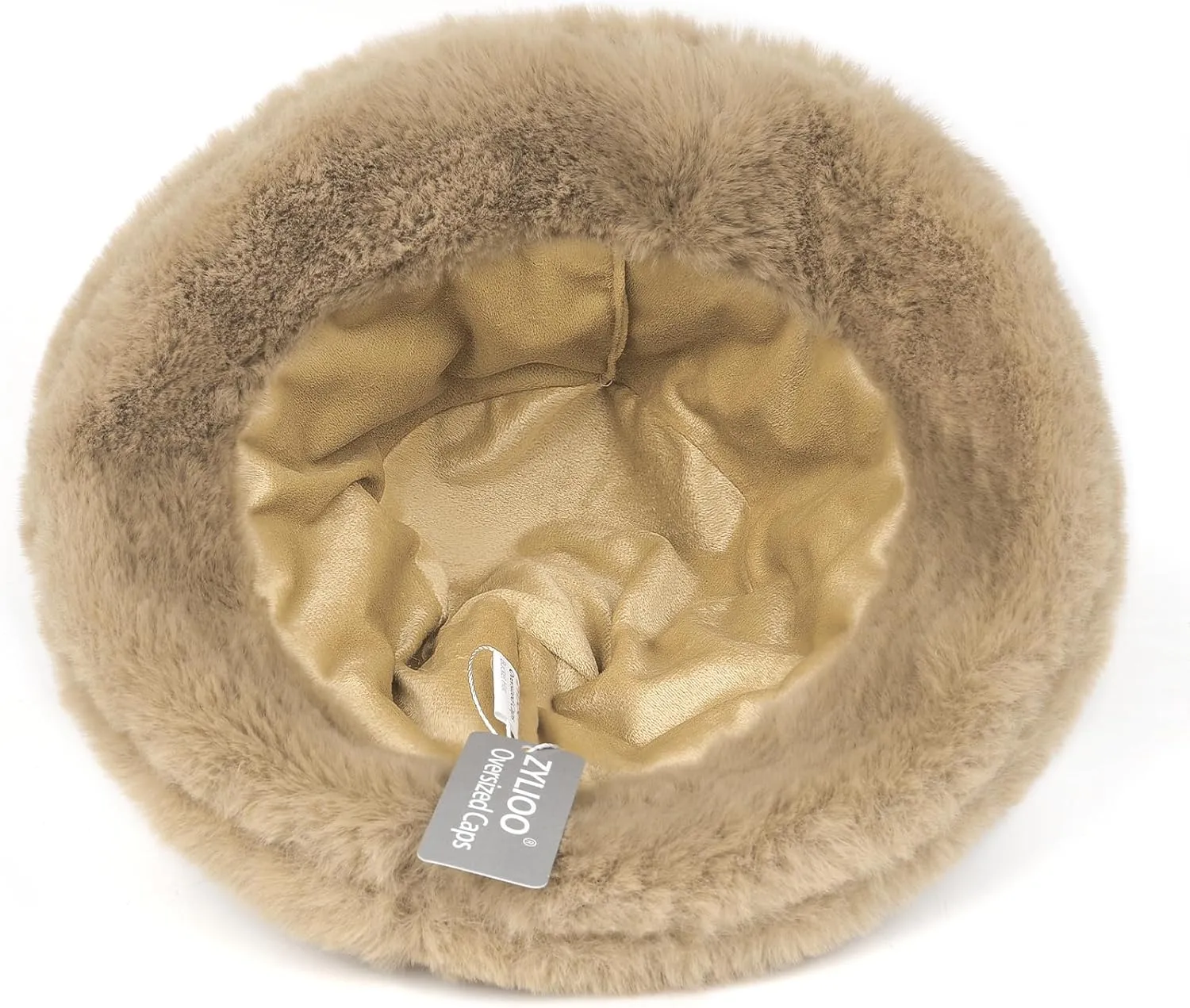 Zylioo Oversize 3XL/2XL/XL Fluffy Bucket Hat,L/M/S Faux Fur Warm Hat Petite,Large Winter Plush Fuzzy Hat for Big Heads